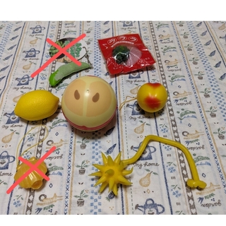 枝豆　青ネギ　レモン　りんご　ホタテ　真珠付き　スクイーズ７種セット(その他)