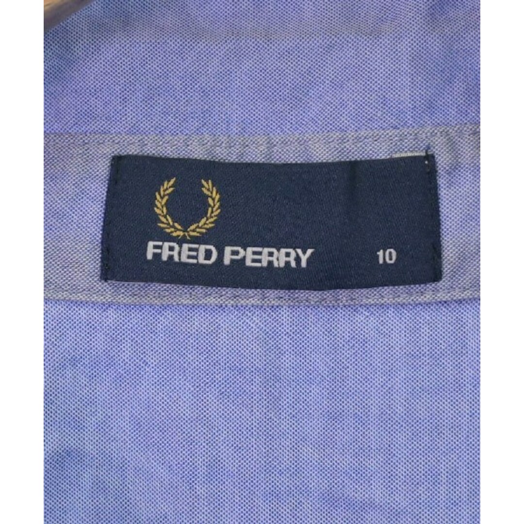 FRED PERRY(フレッドペリー)のFRED PERRY フレッドペリー カジュアルシャツ 10(M位) 青 【古着】【中古】 レディースのトップス(シャツ/ブラウス(長袖/七分))の商品写真