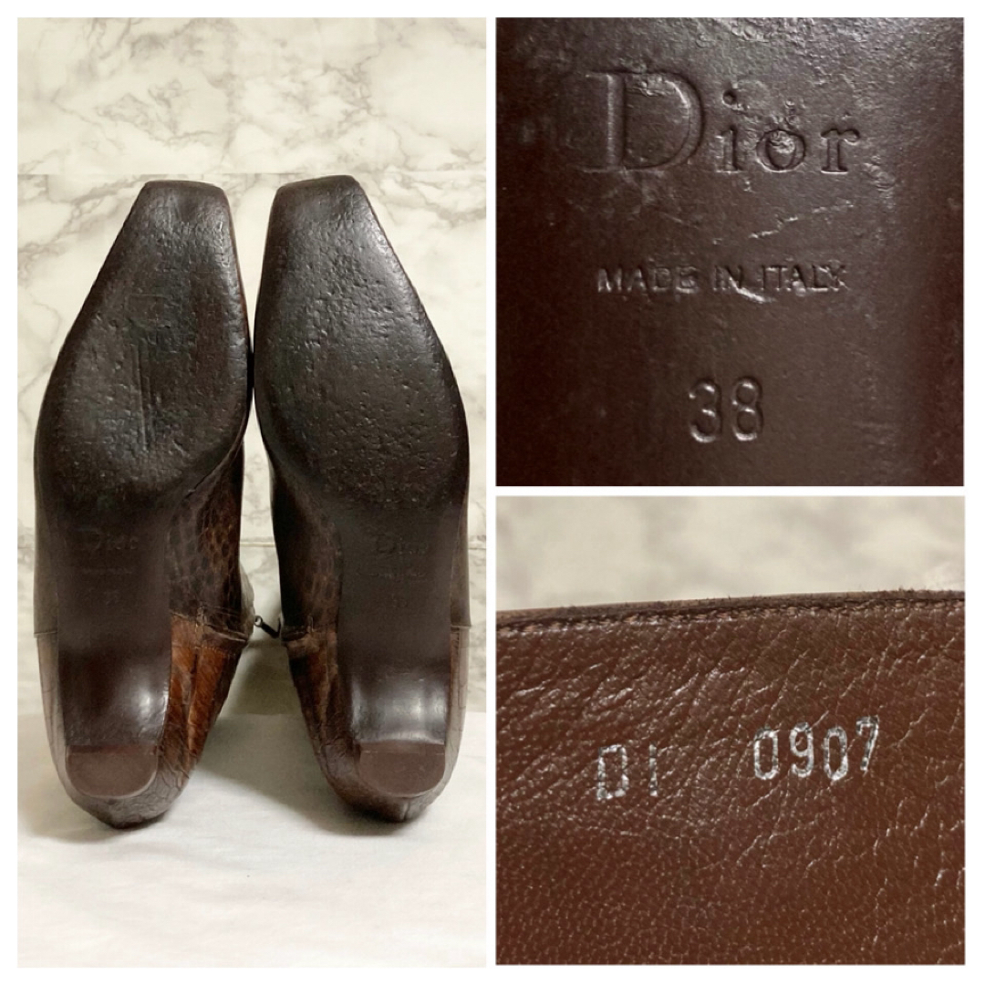 Christian Dior(クリスチャンディオール)の【美品 05AW LOOK使用】Christian Dior クロコ型押しブーツ レディースの靴/シューズ(ブーツ)の商品写真