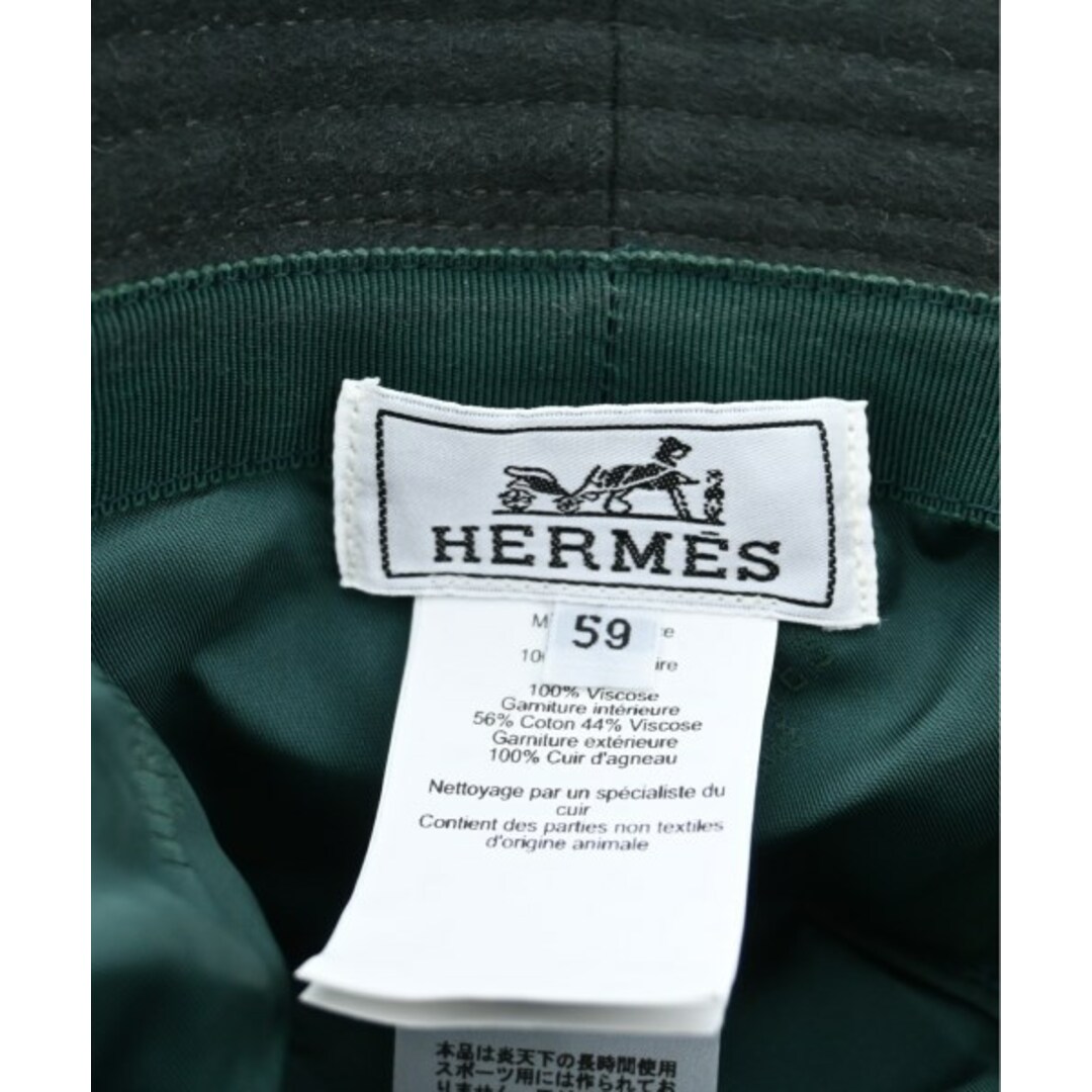 Hermes(エルメス)のHERMES エルメス ハット 59 深緑 【古着】【中古】 メンズの帽子(ハット)の商品写真