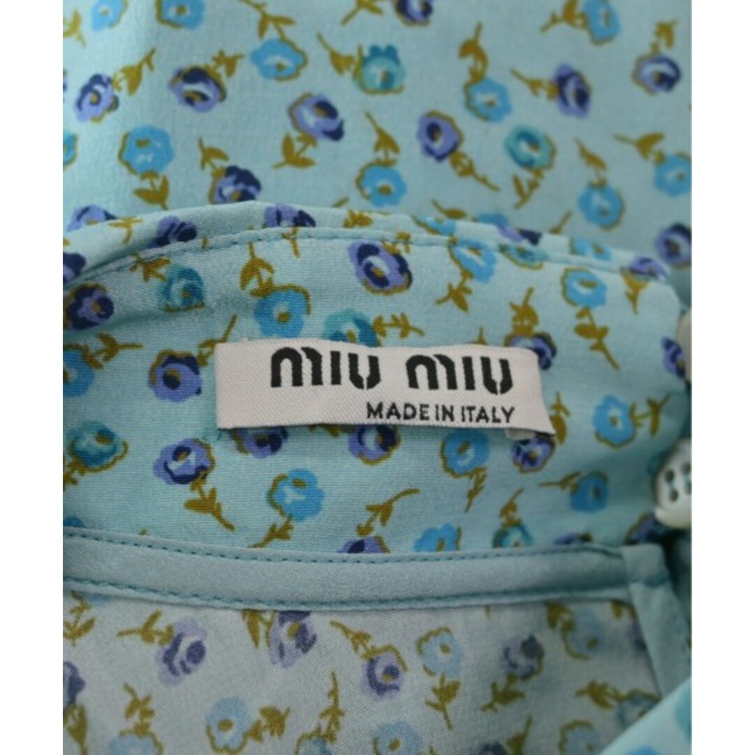 miumiu(ミュウミュウ)のMiu Miu カジュアルシャツ 38(S位) 水色x紫x黄(花柄) 【古着】【中古】 レディースのトップス(シャツ/ブラウス(長袖/七分))の商品写真