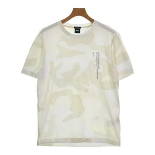 ヒューゴボス(HUGO BOSS)のHUGO BOSS ヒューゴボス Tシャツ・カットソー S 白xベージュ(総柄) 【古着】【中古】(Tシャツ/カットソー(半袖/袖なし))