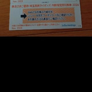 サイタマセイブライオンズ(埼玉西武ライオンズ)の1枚　匿名　西武　株主優待　匿名(その他)