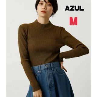 アズールバイマウジー(AZUL by moussy)のAZUL  アズールバイマウジー ハイネック リブニットヘンリーネック M(ニット/セーター)