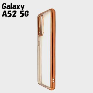 ギャラクシー(Galaxy)のGalaxy A52 5G：メタリックバンパー背面クリア ソフトケース★ピンク(Androidケース)