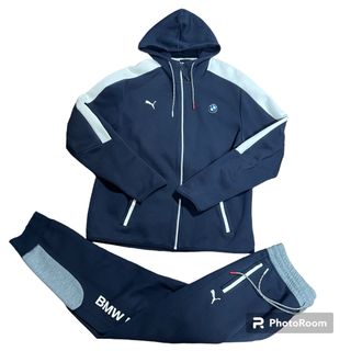 プーマ(PUMA)の【超希少品・大きいサイズ】 プーマ　BMW スウェットジャージ　上下　紺　XL(ジャージ)