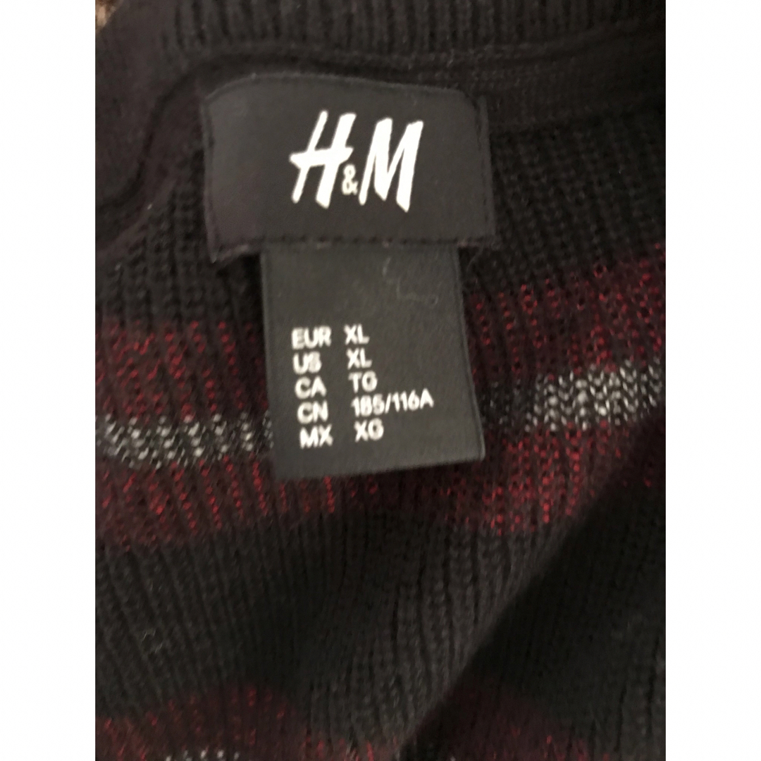 H&M(エイチアンドエム)のH&M メンズ　ロンT  セーター　ボーダー　size XL メンズのトップス(ニット/セーター)の商品写真
