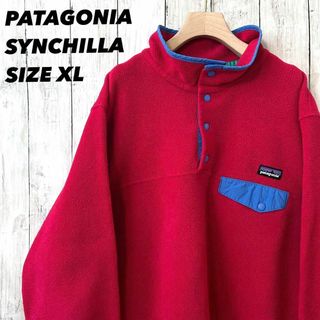 パタゴニア(patagonia)のレディース古着PATAGONIAパタゴニア　シンチラフリーススナップT 赤　XL(ブルゾン)