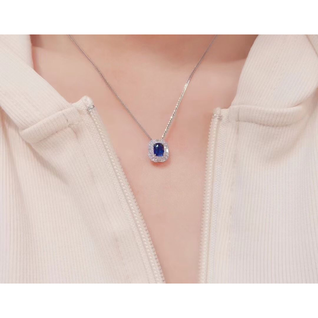 天然ロイヤルブルーサファイア リング ペンダントトップ2Way1.2ct ¥ レディースのアクセサリー(ネックレス)の商品写真