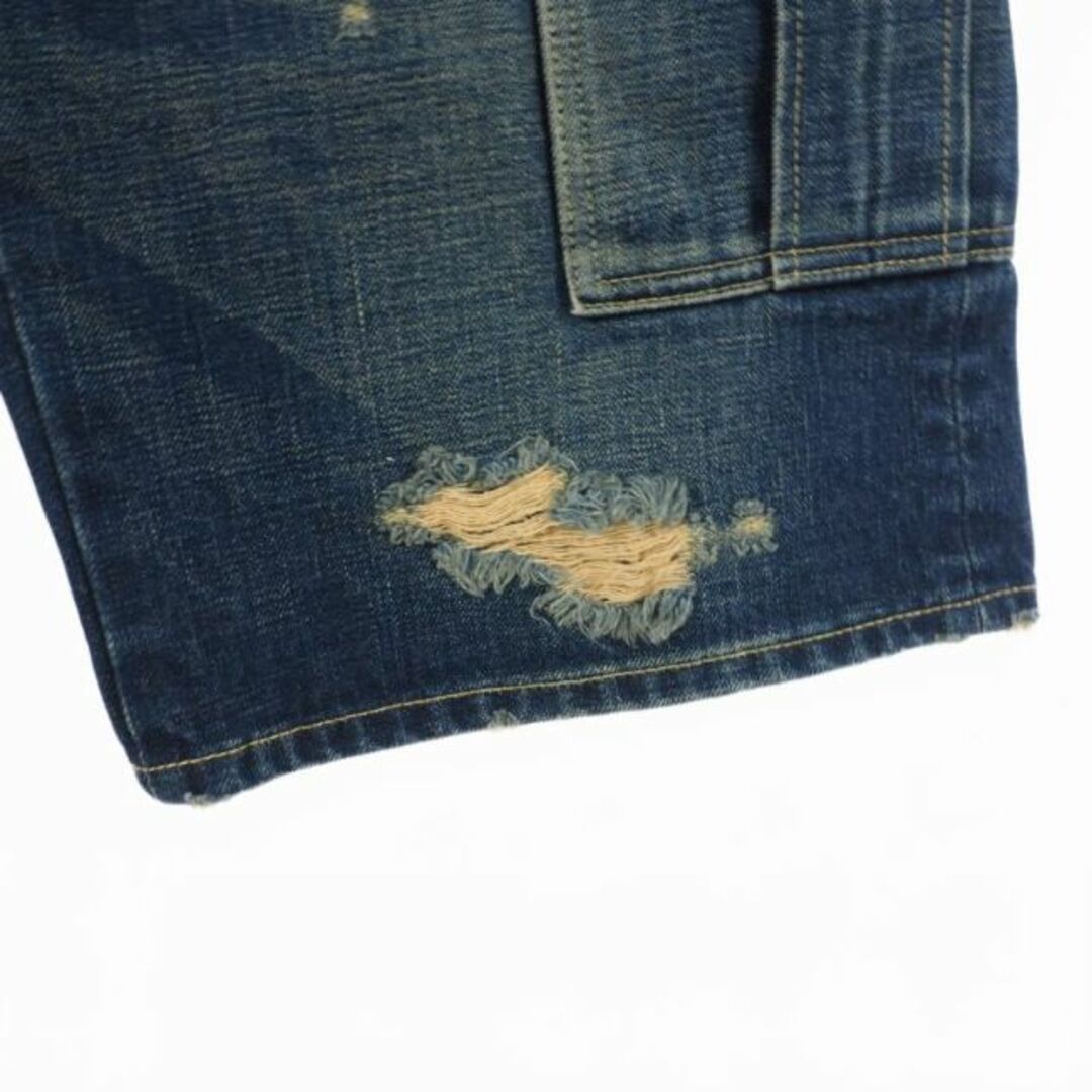 glamb(グラム)のグラム デニム ショートパンツ ハーフ パンツ ダメージ加工 2 インディゴ   メンズのパンツ(ショートパンツ)の商品写真
