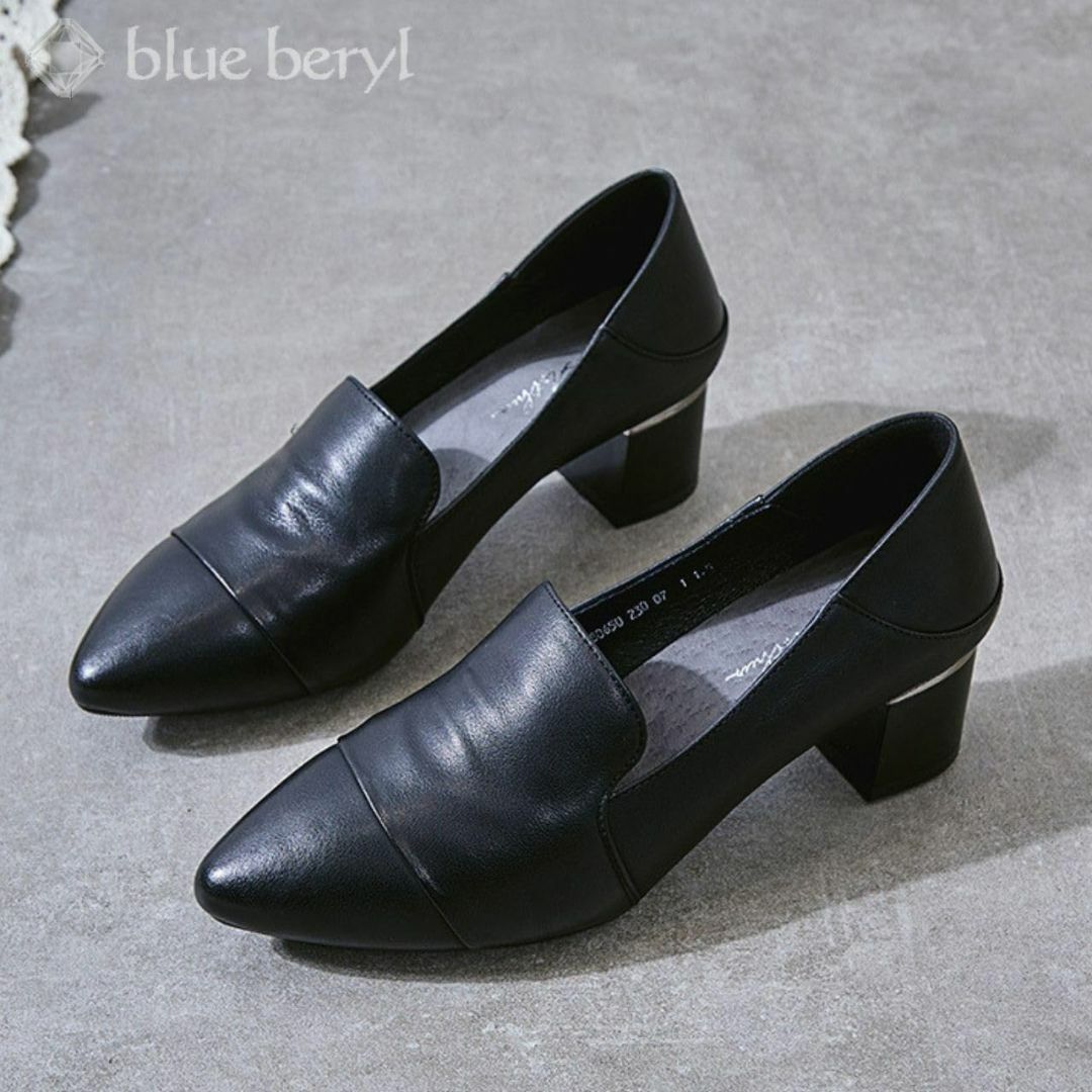 [blue beryl] [ブルーベリル] パンプス レディース 牛革 チャンキ レディースの靴/シューズ(その他)の商品写真