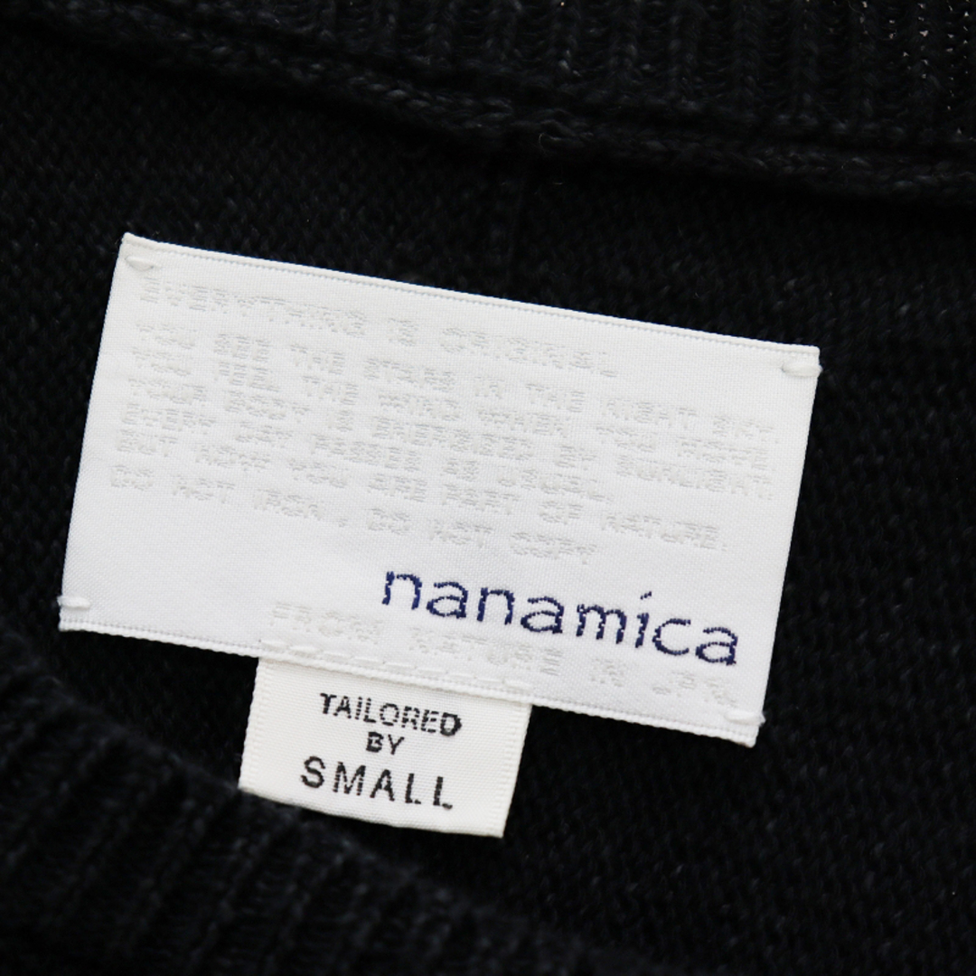 nanamica(ナナミカ)の2021SS ナナミカ nanamca 7G Crew Neck Sweater 和紙 コットン 混紡 クルーネック セーター S/ブラック プルオーバー【2400013690003】 メンズのトップス(ニット/セーター)の商品写真