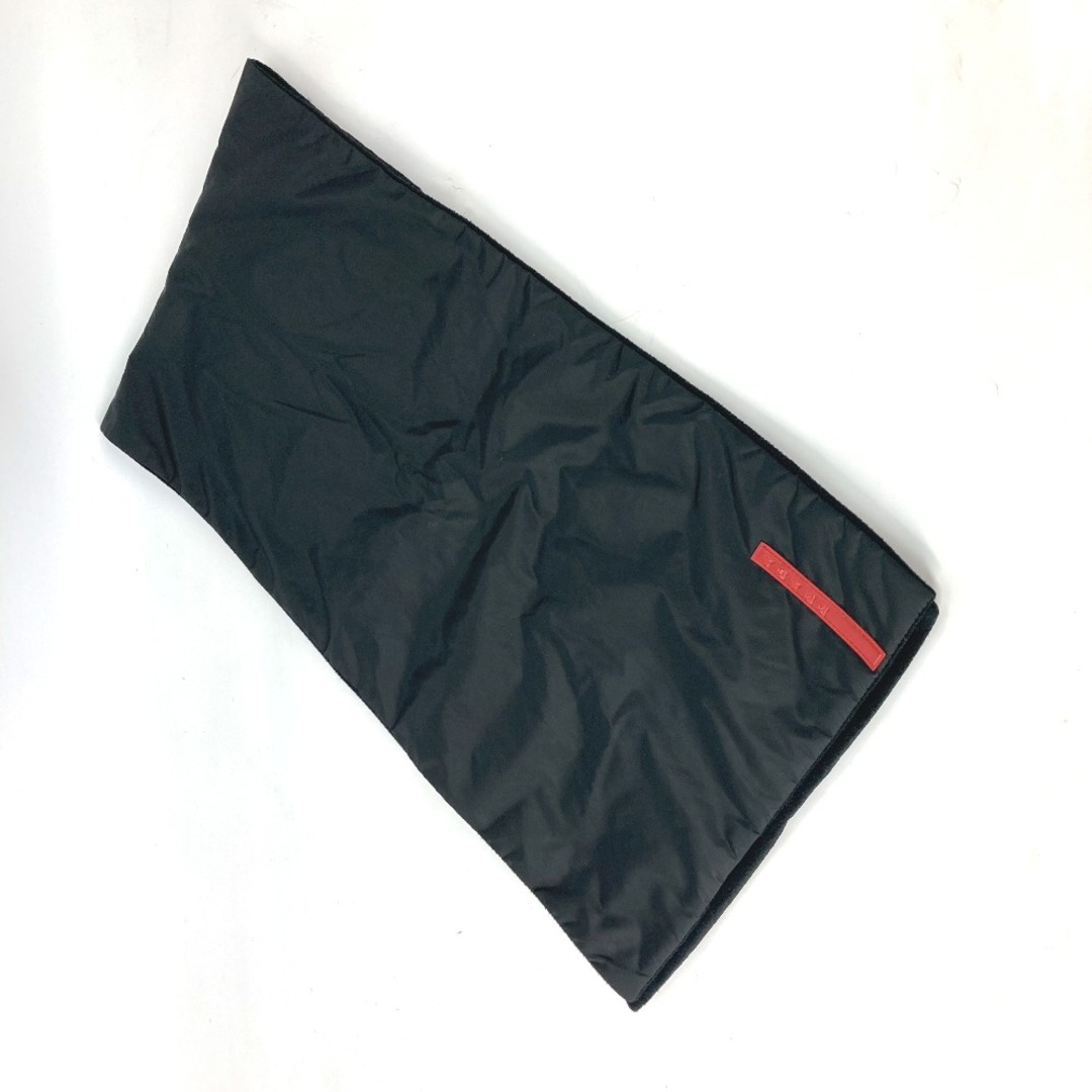 ファッション小物プラダ PRADA ポケット付き スポーツ マフラー ナイロン ブラック 美品