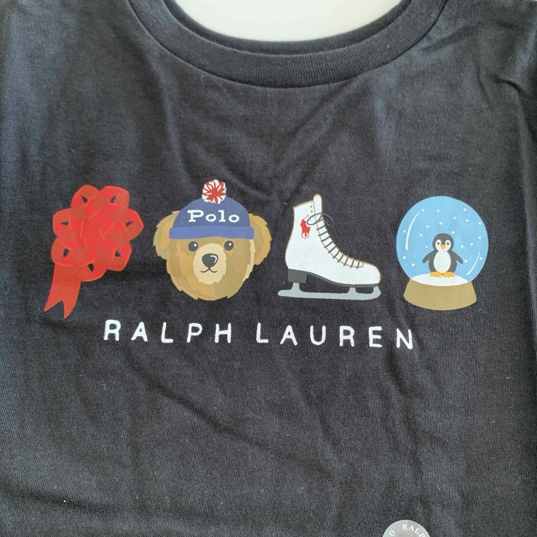 Ralph Lauren(ラルフローレン)の【新品】ラルフローレン ポロベア Tシャツ ロンT ブラック M(8/10) キッズ/ベビー/マタニティのキッズ服女の子用(90cm~)(Tシャツ/カットソー)の商品写真