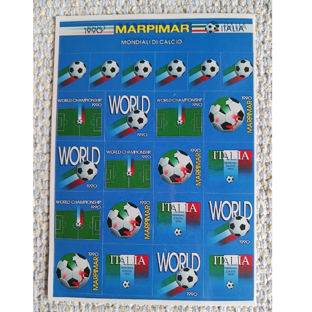 1990年サッカーFIFAワールドカップ イタリア大会 ポストカード スポーツ/アウトドアのサッカー/フットサル(記念品/関連グッズ)の商品写真