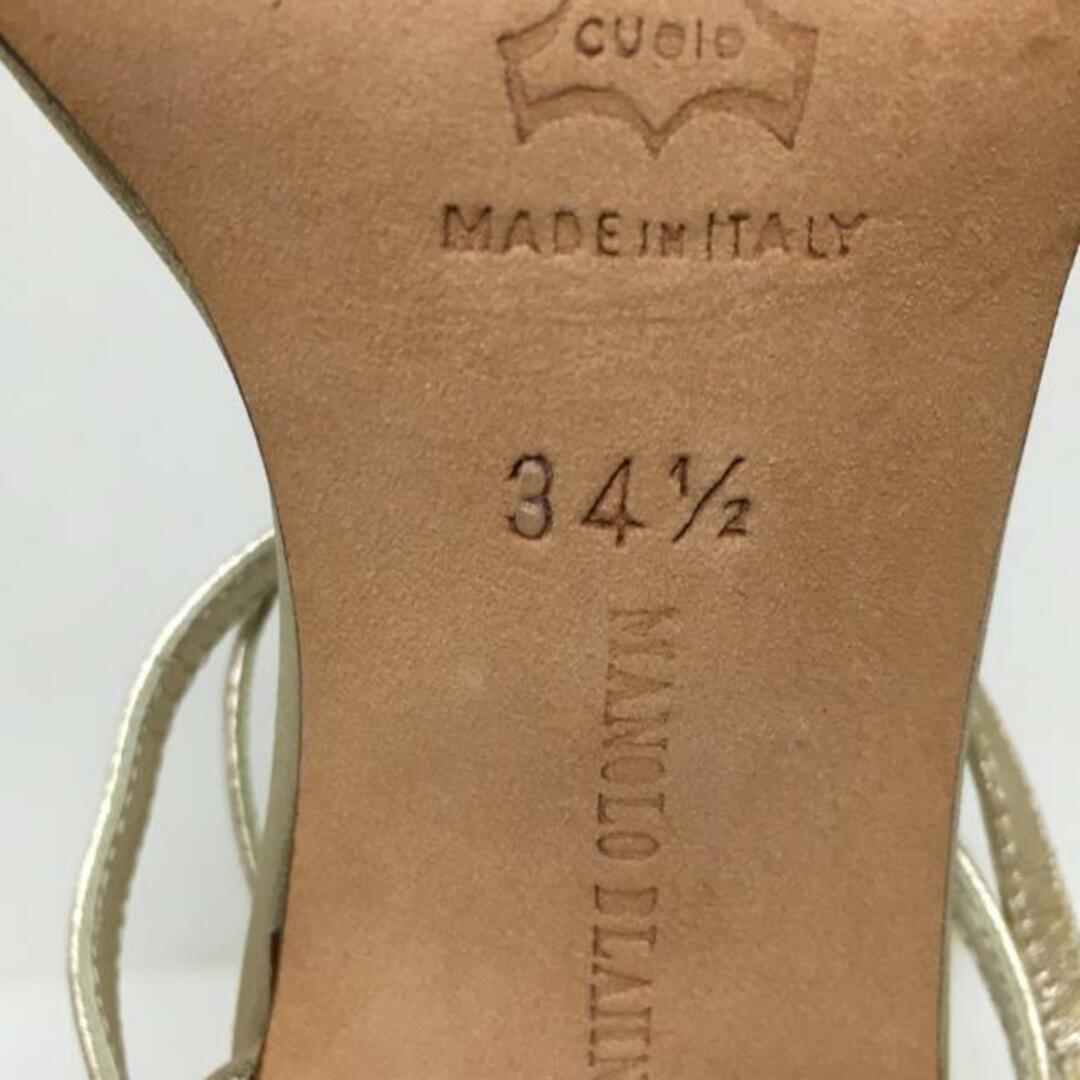MANOLO BLAHNIK(マノロブラニク)のマノロブラニク サンダル 34 1/2 - レザー レディースの靴/シューズ(サンダル)の商品写真