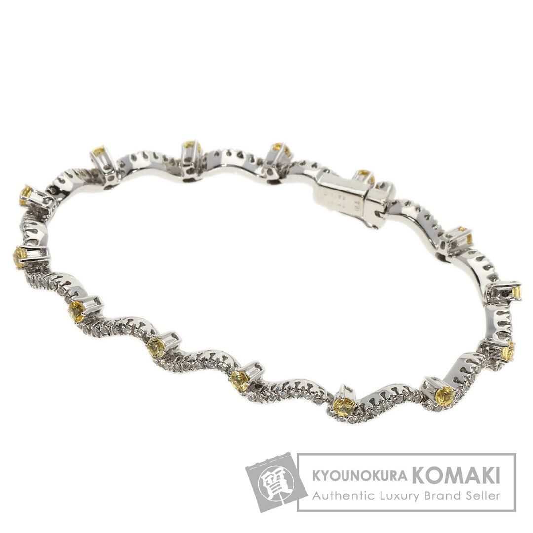 SELECT JEWELRY イエローサファイア ダイヤモンド ブレスレット K18YG レディース158gカラー