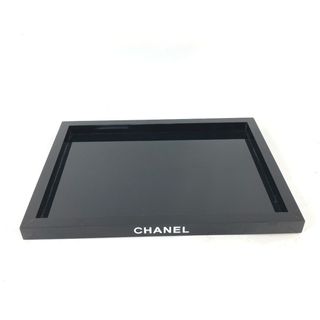 シャネル(CHANEL)のシャネル CHANEL ロゴ トレイ インテリア ジュエリートレイ トレー 小物入れ プラスチック ブラック 美品(小物入れ)