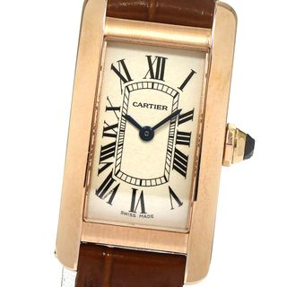 カルティエ(Cartier)のカルティエ CARTIER W2607456 タンクアメリカンSM K18PG クォーツ レディース 極美品 _792442(腕時計)