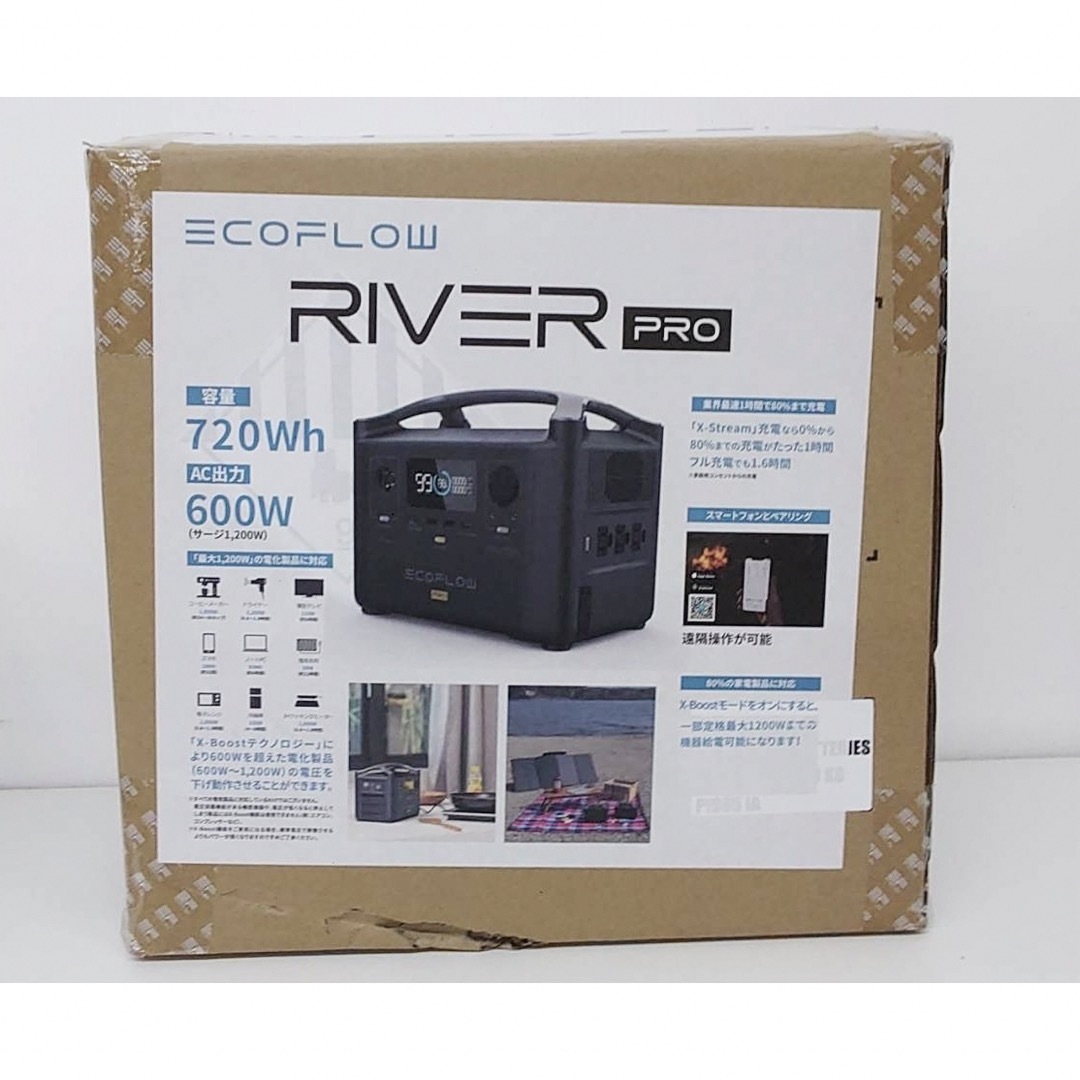 EcoFlow RIVER Pro エコフロー600 ポータブルバッテリー 電源 インテリア/住まい/日用品の日用品/生活雑貨/旅行(防災関連グッズ)の商品写真