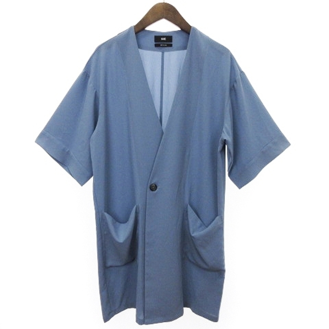 HARE(ハレ)のハレ HARE 半袖 ノーカラー ジャケット ブルー系 F メンズのジャケット/アウター(テーラードジャケット)の商品写真