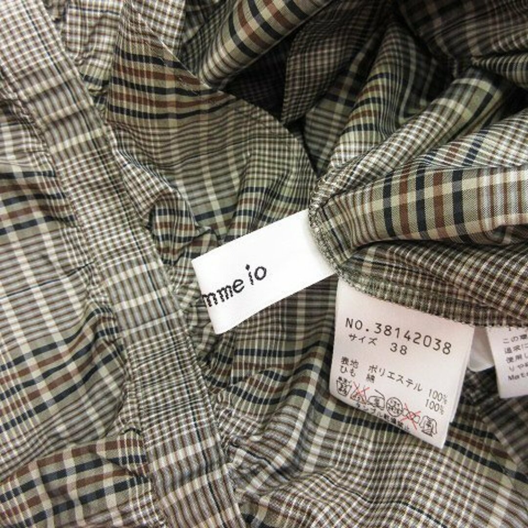 センソユニコ イオコムイオ チェック ブラウス シャツ 半袖 ブラウン系 38 レディースのトップス(シャツ/ブラウス(半袖/袖なし))の商品写真
