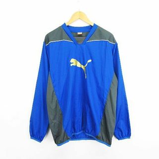 プーマ(PUMA)のプーマ ピステ ウィンドブレーカー 長袖 地模様 ロゴ O ブルー×グレー(ウェア)