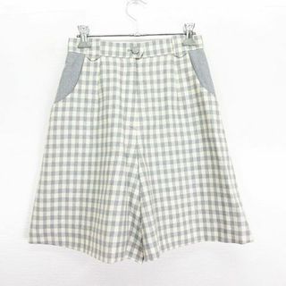 クレージュ(Courreges)のクレージュ パンツ キュロット ハーフ丈 チェック ウール 63-90 グレー系(キュロット)