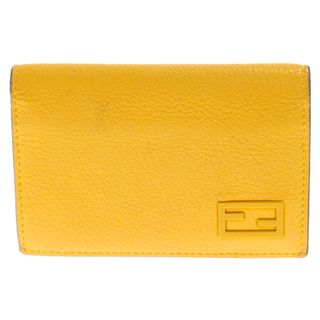 フェンディ(FENDI)のFENDI フェンディ ロゴマーク レザーカードケース 名刺入れ イエロー 7M0222(名刺入れ/定期入れ)