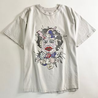 ナダ(NADA.)の27a20 日本製 NADA. ナダ Tシャツ 半袖カットソー 2 ホワイト ヴァンダーカンマー コットン プリント クルーネック(Tシャツ/カットソー(半袖/袖なし))