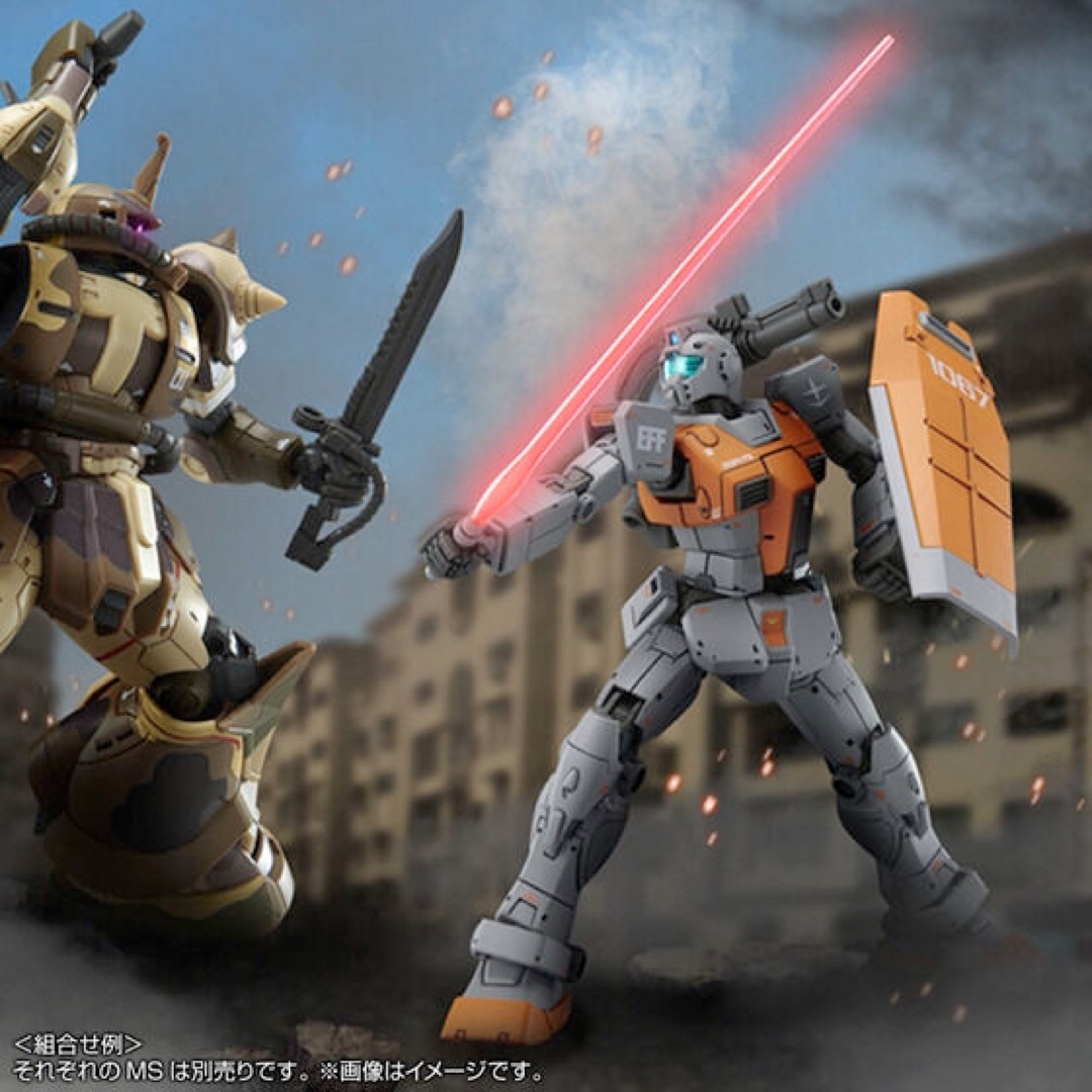 BANDAI(バンダイ)のＨＧ 1/144  ジム (モロッコ戦線仕様)　(ショルダー・キャノン装備… エンタメ/ホビーのおもちゃ/ぬいぐるみ(プラモデル)の商品写真