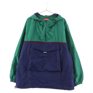 シュプリーム(Supreme)のSUPREME シュプリーム 18SS Split Anorak スプリットアノラック ハーフジップ ナイロンジャケット グリーン/ブルー(ナイロンジャケット)