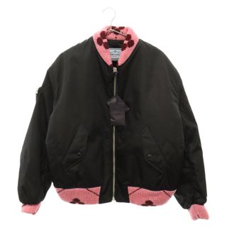 プラダ(PRADA)のPRADA プラダ 21AW RE-NYLON リナイロン ニット切り替え ボンバージャケット ブラック レディース 29X993 S212 1WQ8(その他)