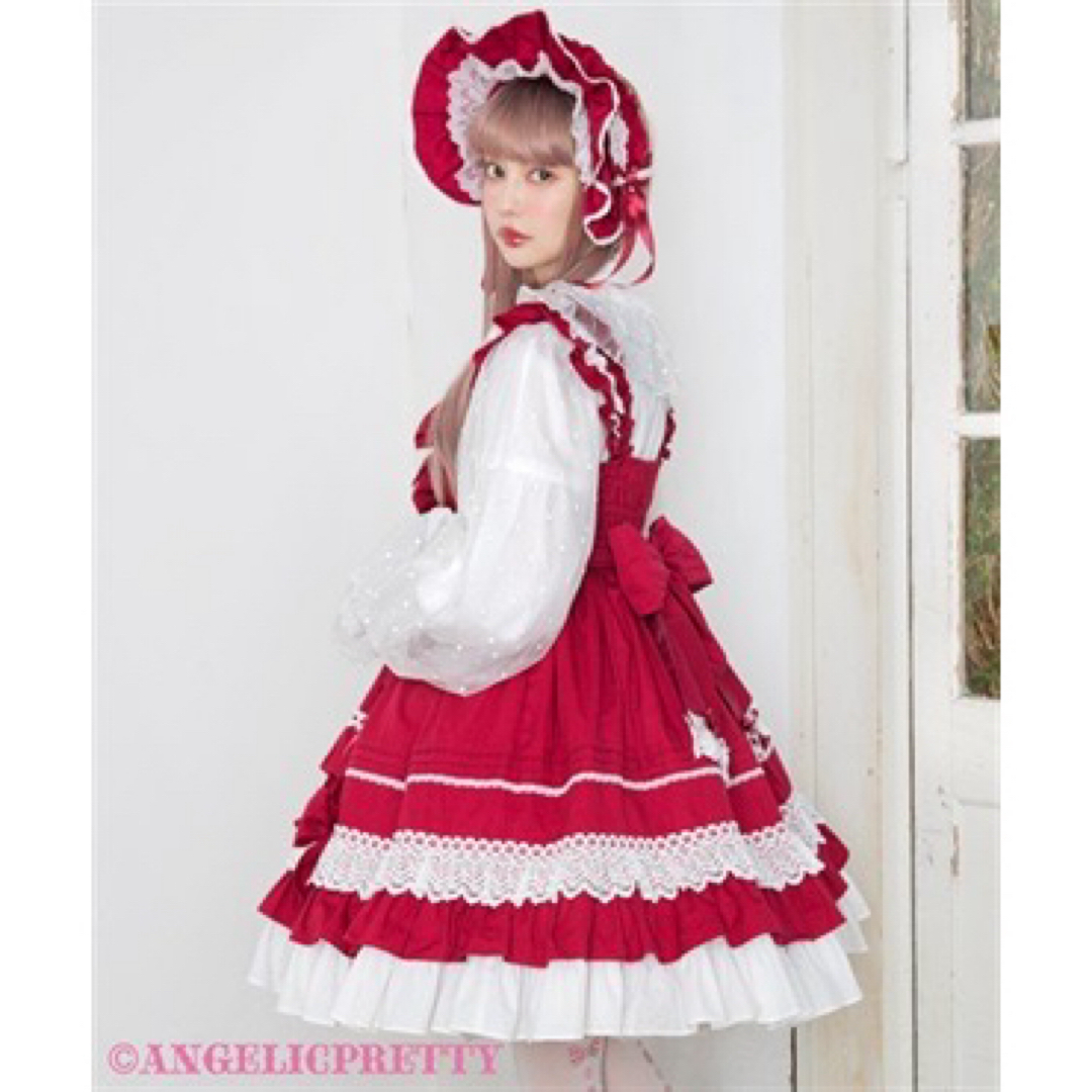 Angelic Pretty(アンジェリックプリティー)のAngelic Pretty Sweetフリルジャンパースカート クロ レディースのワンピース(ひざ丈ワンピース)の商品写真