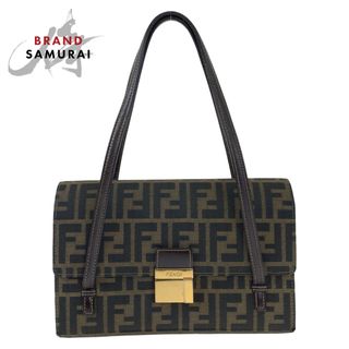 フェンディ(FENDI)のFENDI フェンディ ヴィンテージ ズッカ柄 ブラウン 茶色 ゴールド金具 キャンバス 肩掛け ショルダーバッグ ハンドバッグ レディース 404390 【中古】(ショルダーバッグ)