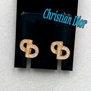 Christian Dior - 極美品 Dior イヤリング ロゴ ハート ラインストーン ...