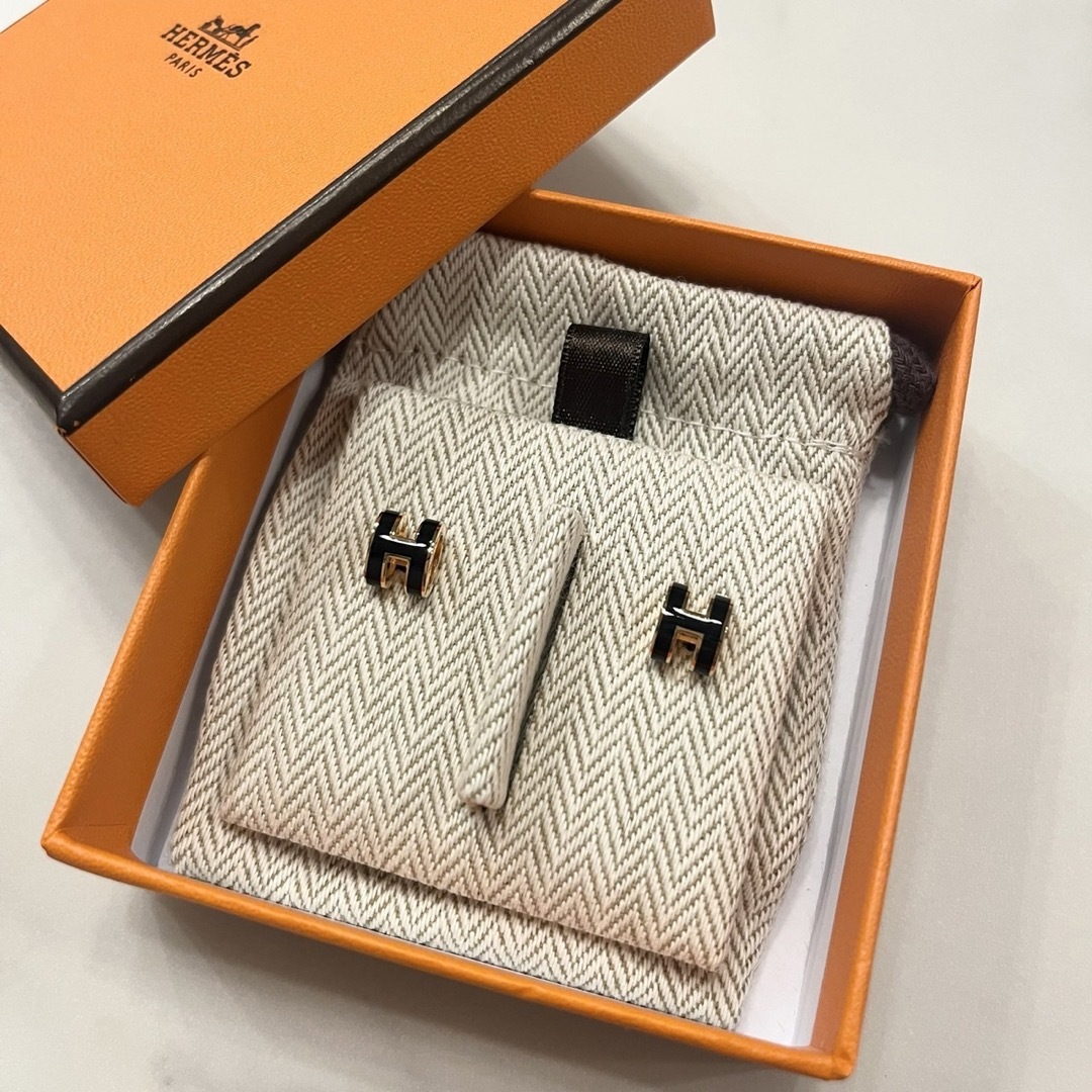 GOLDSTARホリデーギフトHERMES エルメス Pop H mini ピアス ローズゴールド 新品