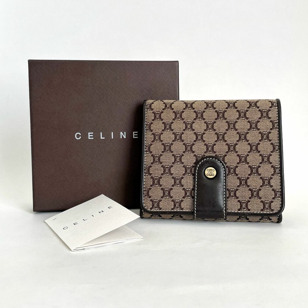 CELINE - 極美品☆Celine セリーヌ トリオンフ キャンバス コンパクト財布