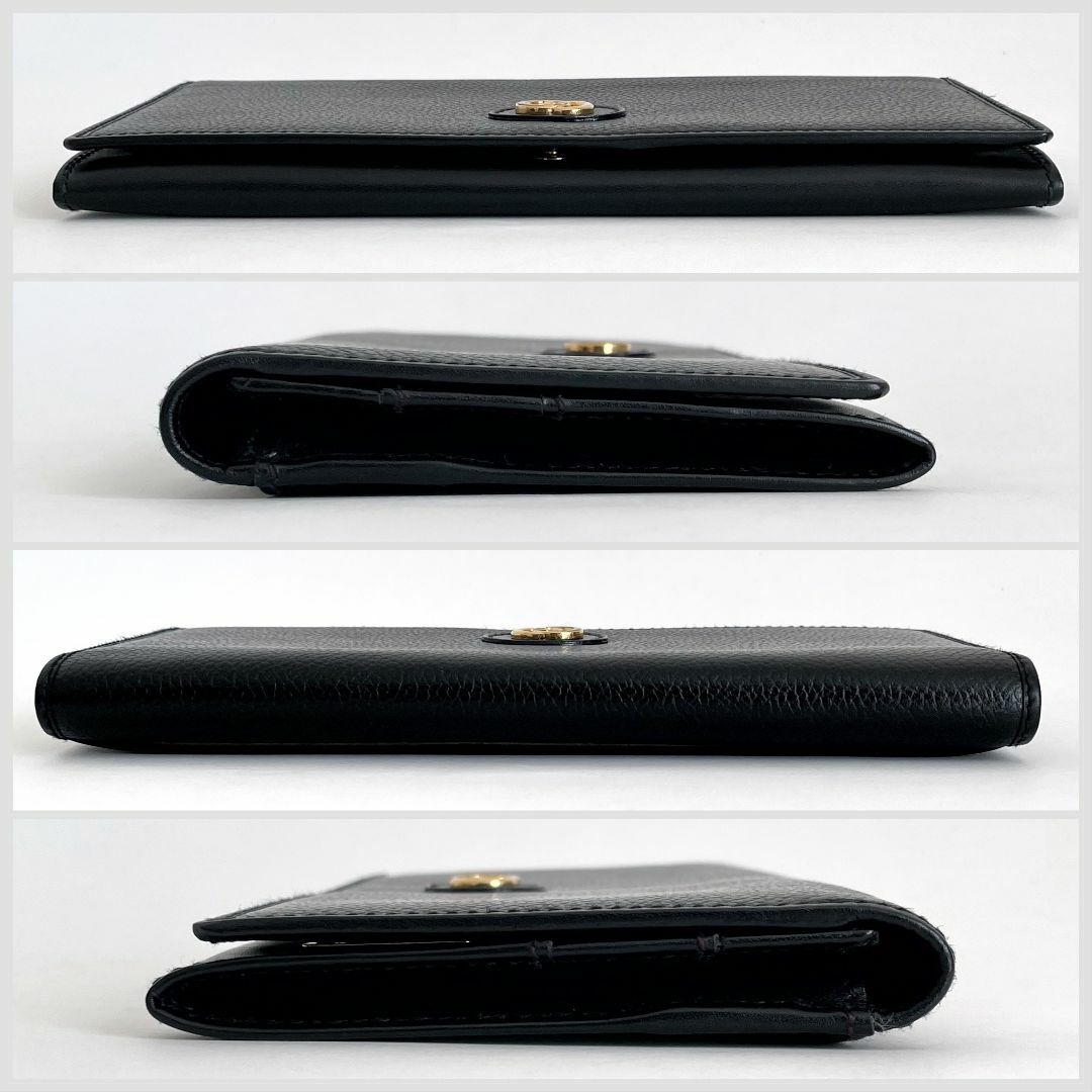 GUCCI グッチ シマインターロッキング 型押し 黒 レザー 長財布 GG