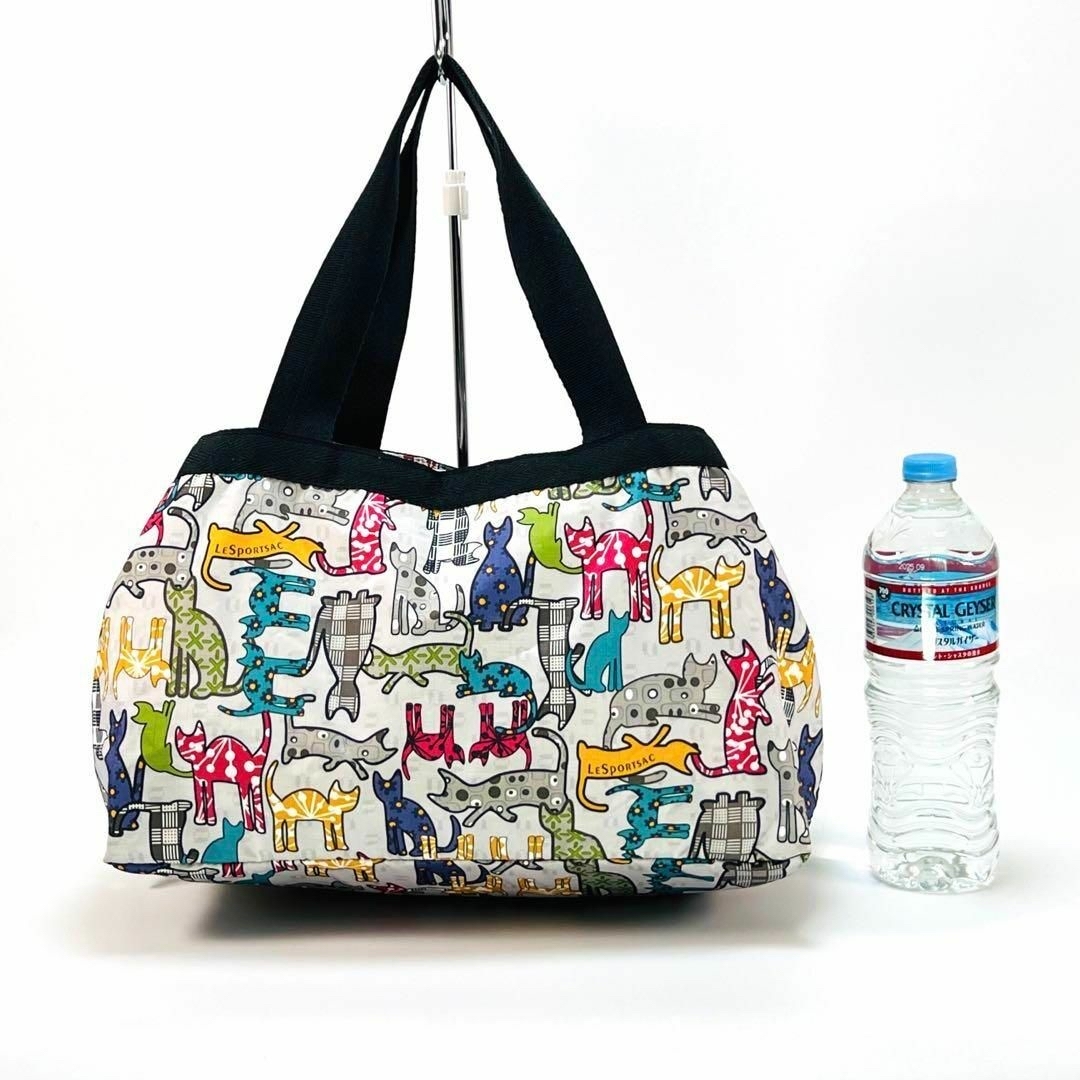 LeSportsac(レスポートサック)の希少品 レスポートサック ボストンバッグ ハンドバッグ ポーチ付 猫 軽量 レディースのバッグ(ボストンバッグ)の商品写真