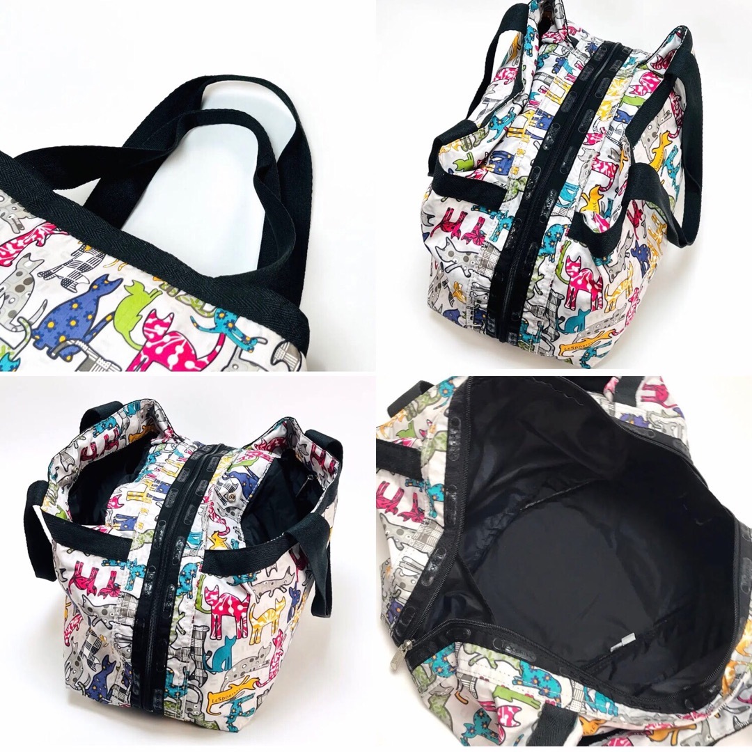 LeSportsac(レスポートサック)の希少品 レスポートサック ボストンバッグ ハンドバッグ ポーチ付 猫 軽量 レディースのバッグ(ボストンバッグ)の商品写真