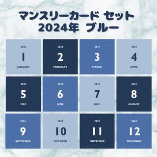 マンスリーカード 2024年ブルー ましかく アルバス対応(アルバム)