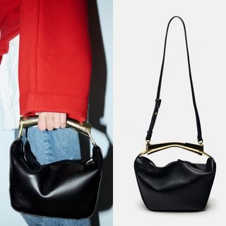 ザラ(ZARA)の今期ZARA　メタリックハンドルバケットバッグ(ショルダーバッグ)