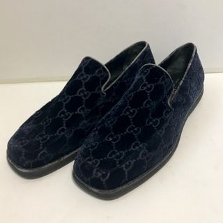 Gucci - グッチ　ベロア　スリッポン　ベルベット　ローファー　GGロゴ