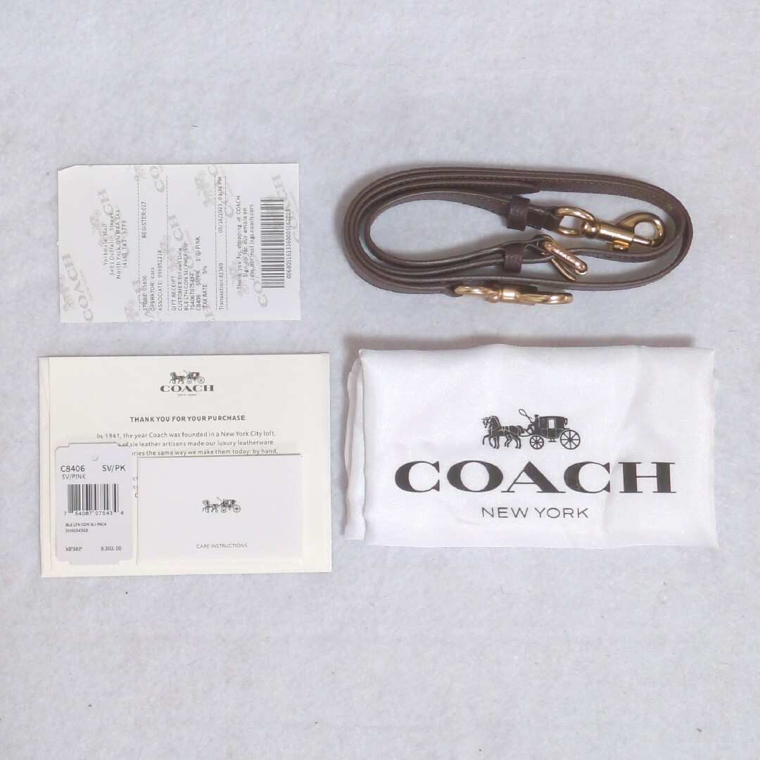 COACH(コーチ)のCOACH コーチ トートバッグ ショルダーバック ピンク ベージュ C8406 レディースのバッグ(トートバッグ)の商品写真