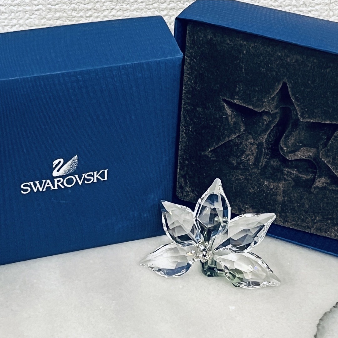 SWAROVSKI(スワロフスキー)の希少 SWAROVSKI クリスタル 置物 花 フラワーモチーフ ロゴ ガラス インテリア/住まい/日用品のインテリア小物(置物)の商品写真