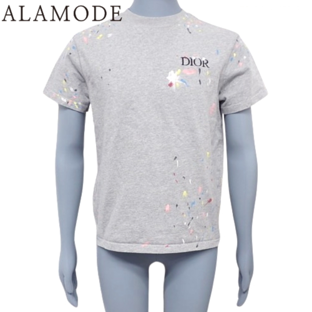 DIOR HOMME(ディオールオム)のDIOR HOMME(ディオール・オム) ペイントロゴ Tシャツ トップス アパレル ファッション 衣類 2021年SS 刺繍 S コットン グレー灰 マルチカラー メンズ 40802080163【中古】【アラモード】 メンズのトップス(Tシャツ/カットソー(半袖/袖なし))の商品写真