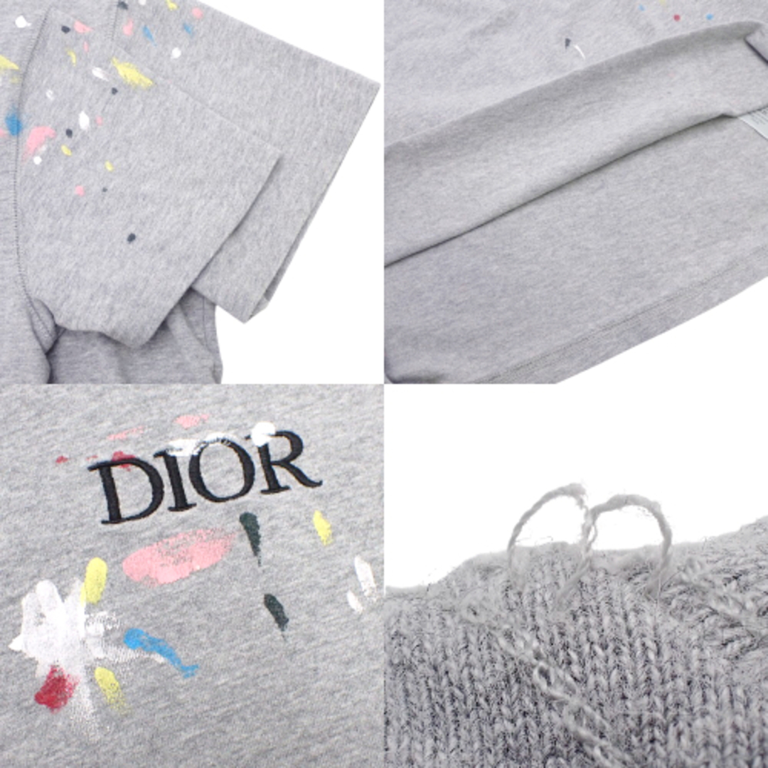 DIOR HOMME(ディオールオム)のDIOR HOMME(ディオール・オム) ペイントロゴ Tシャツ トップス アパレル ファッション 衣類 2021年SS 刺繍 S コットン グレー灰 マルチカラー メンズ 40802080163【中古】【アラモード】 メンズのトップス(Tシャツ/カットソー(半袖/袖なし))の商品写真