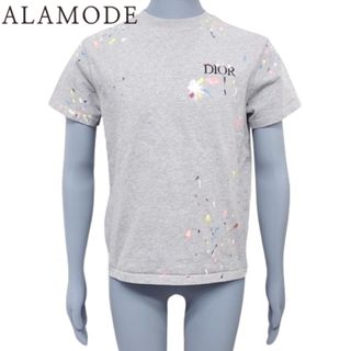 ディオールオム(DIOR HOMME)のDIOR HOMME(ディオール・オム) ペイントロゴ Tシャツ トップス アパレル ファッション 衣類 2021年SS 刺繍 S コットン グレー灰 マルチカラー メンズ 40802080163【中古】【アラモード】(Tシャツ/カットソー(半袖/袖なし))