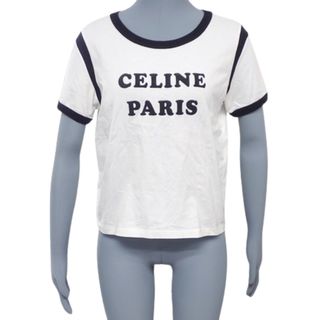 セリーヌ(celine)のCELINE(セリーヌ) プリント Tシャツ トップス アパレル ファッション 衣類 S コットン ホワイト白シロ ブラック黒 2X890671Q レディース 40802080891【中古】【アラモード】(Tシャツ(半袖/袖なし))